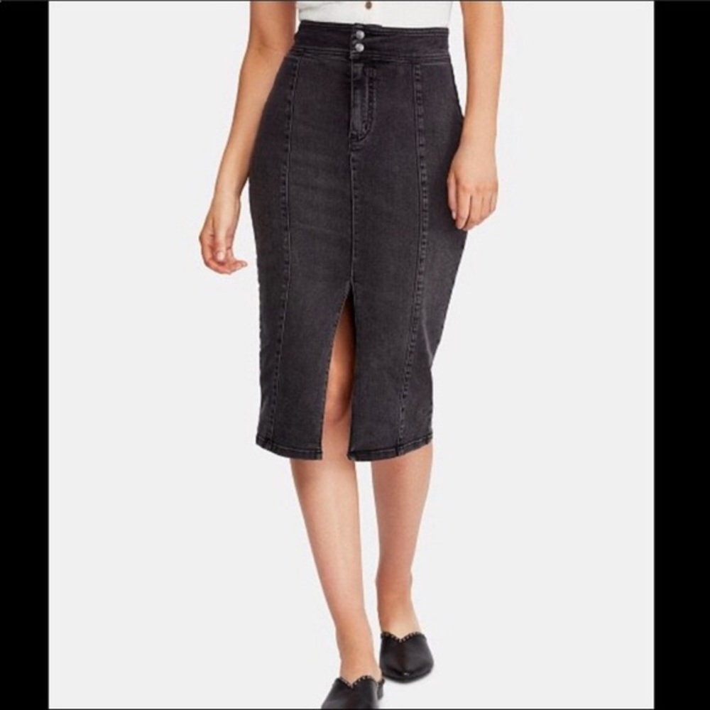 Free people We the free Maddie denim midi skirt